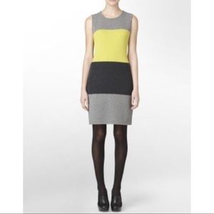 NWT Calvin Klein Neon Color Block Midi Dress